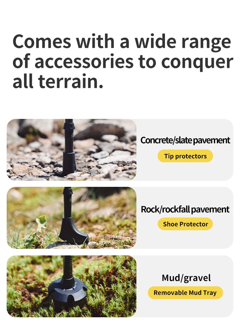 Naturehike Trekking Poles 2 Poles Ultralight Carbon Fiber Walking Sticks Outdoor Folding Portable Climb Hiking Telescopic Poles