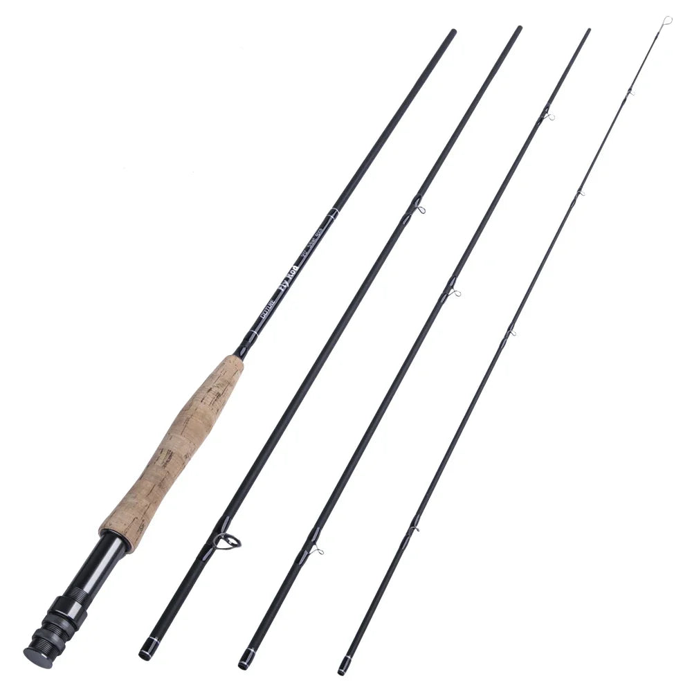 Goture Fly Fishing Rod Portable 4-Piece 9FT Lightweight Travel Fly Fishing Rod 30+36T Carbon Fiber 5/6wt 7/8wt Fly Rod with Tube