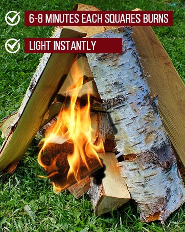 Fire Starter Squares 64 - Fire Starters for Fireplace,Chimney,BBQ Grill,Camping Fire,Wood Stove - Water Resistant and Safe Odourless - Camping Accessories