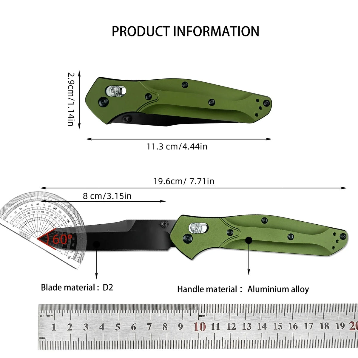 US Stock 940 Style Folding Pocket Knife S30V Stainless Steel Blade Green Aviation Aluminum Handle Axis Lock EDC Every Day Carry Tactical Tool Outdoor Survival Camping Hiking Gift for Men Wholesale Supplier Factory Price High