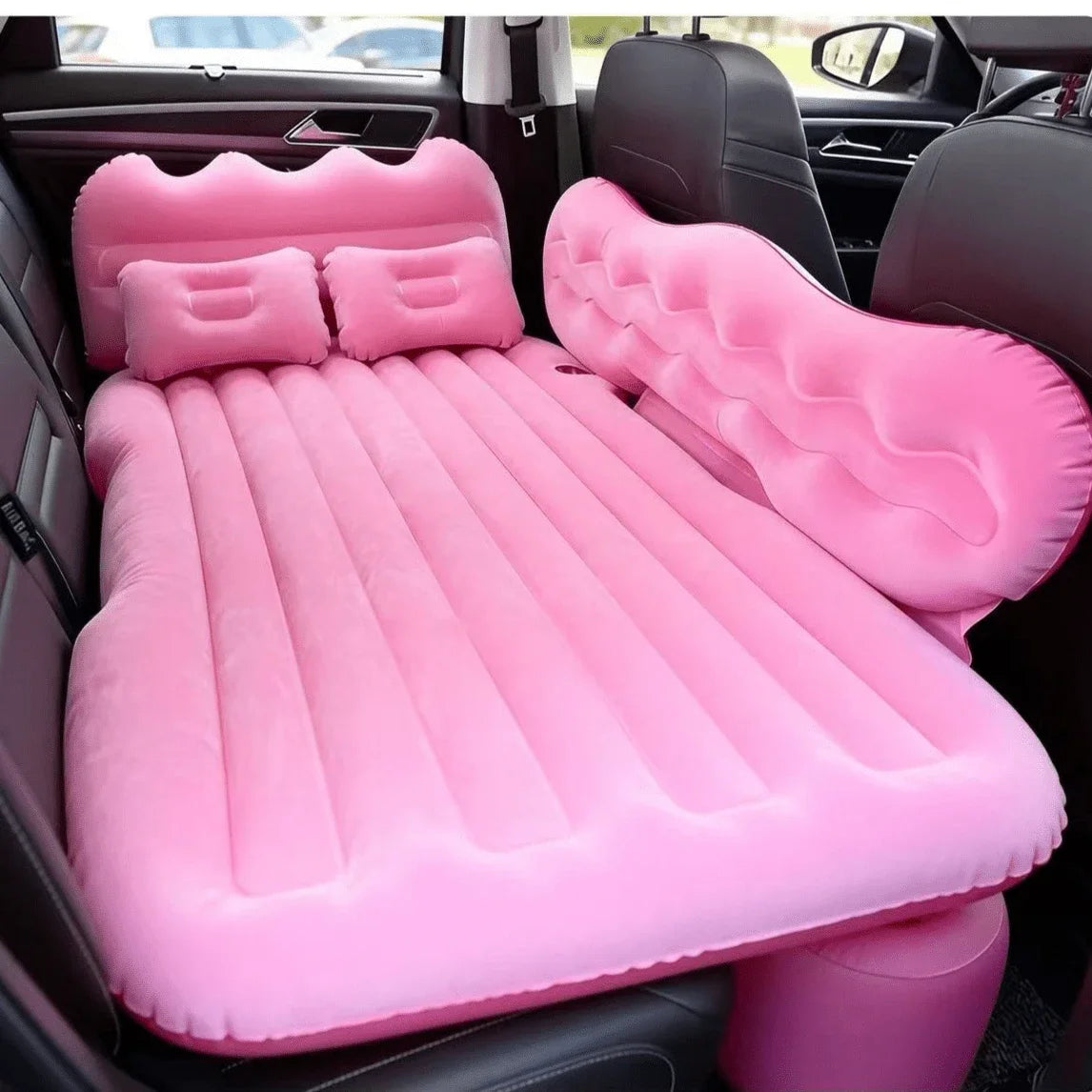 Inflatable Car Air Mattress For SUV Back Seat, Portable Travel Camping Bed With 2 Air Pillows And Electric Pump, Universal Car