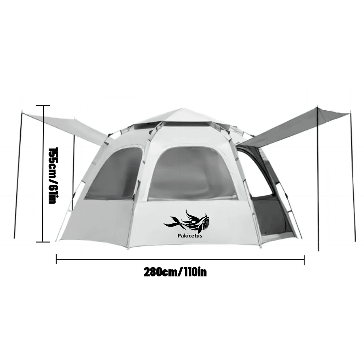 PAKICETUS Dome Camping Tent 2-5 Person Instant Setup 1 Minute Easy Assembly Double Doors Lightweight Portable Backpacking Tent for Outdoor Hiking Travel