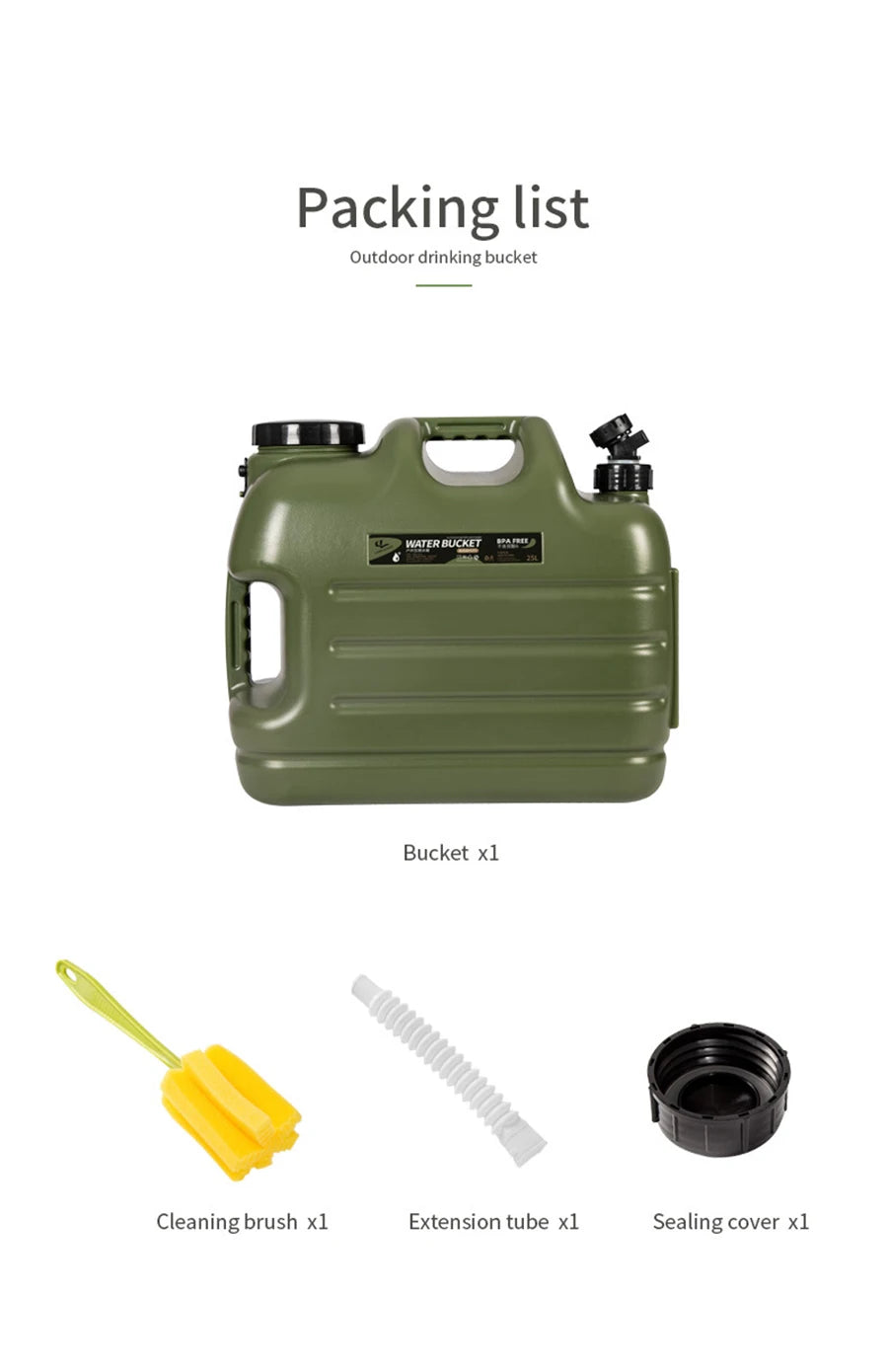 Desert Fox 10L/12L/18L/25L Large Military Green Water Tank Carrier Container with Spigot for Camping Outdoors Hiking Accessories