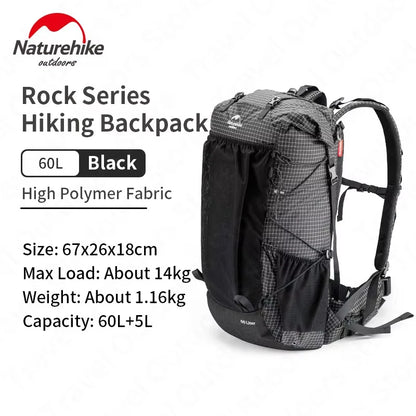 Naturehike Waterproof Ultralight Hiking Backpack – High-Capacity Mountaineering & Travel Pack with Rain Cover