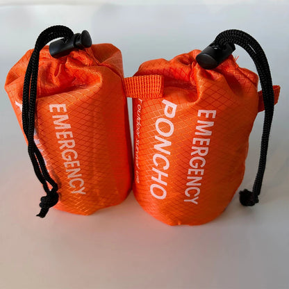 1Pc Emergency Waterproof Aluminum Film Rain Poncho,Thermal Warm Rainwear&Survival Blanket,Multi-purpose Outdoor Survival Gadgets