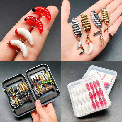 2 Boxes Bundle(Total 36Pcs Flies)Artificial Fly Fishing Flies Kit-Size #10-#16 -Dry Wet Fly Fishing Sequin Lures for Trout Salmon