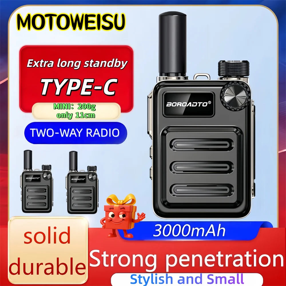 High Power Walkie Talkie with Noise Reduction Clear Sound One-Click Pairing Long Standby And Strong Penetration for Outdoor Comm