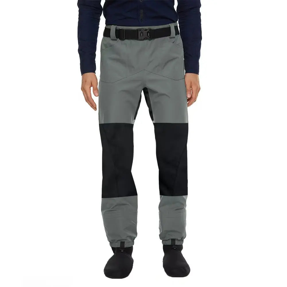 Wear Resistant Fishing Waders for Men and Women Wading Pants with Neoprene Stocking Foot Fishing Waist Waders Pants with Pockets