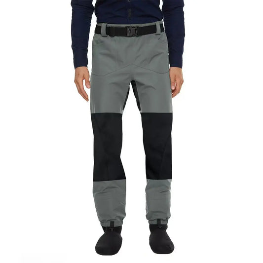 Wear Resistant Fishing Waders for Men and Women Wading Pants with Neoprene Stocking Foot Fishing Waist Waders Pants with Pockets