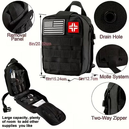 166-Piece Survival Kit with Tools And First Aid Professional Emergency Equipment Set for Emergencies Hiking Hunting Disasters Camping And Adventure Activities