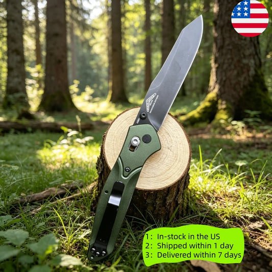 US Stock 940 Style Folding Pocket Knife S30V Stainless Steel Blade Green Aviation Aluminum Handle Axis Lock EDC Every Day Carry Tactical Tool Outdoor Survival Camping Hiking Gift for Men Wholesale Supplier Factory Price High