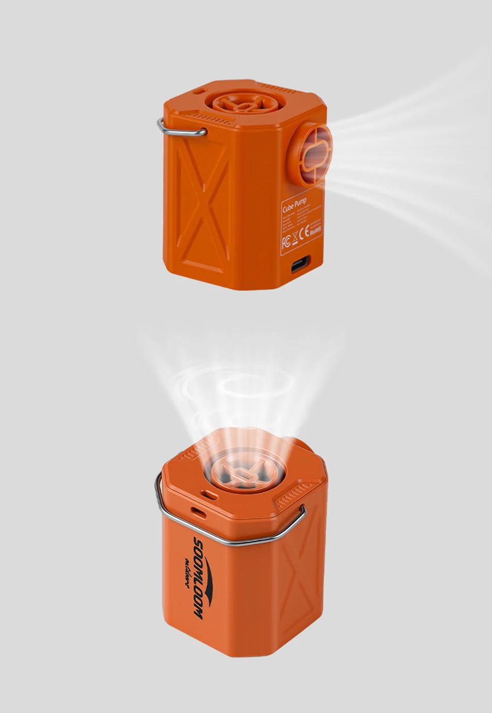 Soomloom Cube Air Pump – Portable Wireless Electric Inflator & Deflator for Inflatable Cushions, Swimming Rings & More