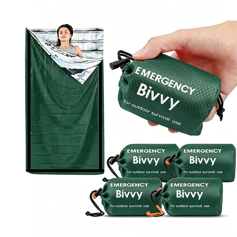 Emergency Sleeping Bag Survival Blanket Thermal Mylar Bivy Sack Lightweight Waterproof Portable Shelter For Camping Hiking