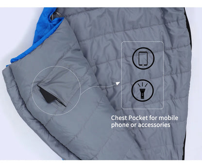 Kamperbox SY011 Lightweight Adult Sleeping Bag | 40D Ripstop Nylon Shell | Synthetic Fiber Insulation | Portable Camping & Hiking Sleeping Bag