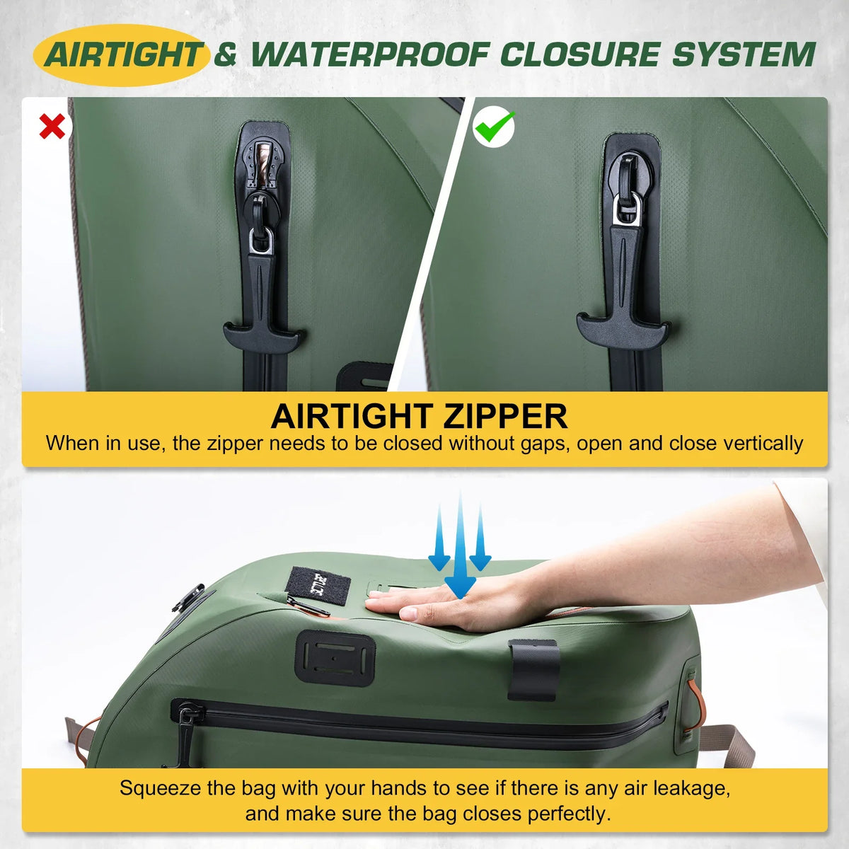 Goture IPX8 Waterproof Fishing Dry Backpack for Fishing Trout Tackle Backpack Fly Sling Pack 840D TUP Fishing Tool Storage Bag