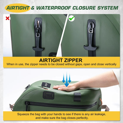 Goture IPX8 Waterproof Fishing Dry Backpack for Fishing Trout Tackle Backpack Fly Sling Pack 840D TUP Fishing Tool Storage Bag