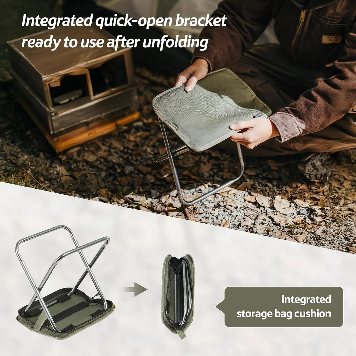Naturehike Portable Folding Stool – Lightweight Collapsible Outdoor Seat for Travel, Fishing, Camping & Picnics