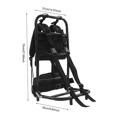 Backpack Frame, Hunting Pack Frame, External Frame Backpack, Lightweight Aluminum Alloy 27.56x14.57x9.84in, 60kg Load Bearing, Ergonomic Pack Support for Hiking Camping Outdoor Gear, Large Capacity Frame for Adventure Trekkin