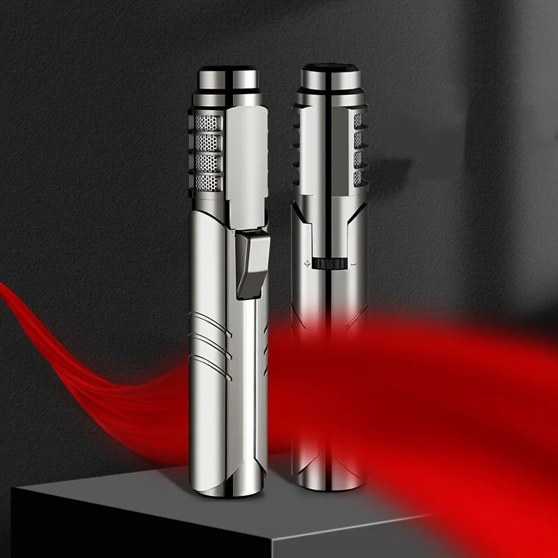 1800° High Temp Butane Torch Lighter Metal Portable Windproof Blue Jet Flame Welding Tool Men Gift Box No Gas