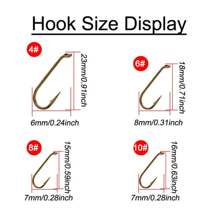 2 Boxes Bundle(Total 112Pcs Flies)Fly Fishing Flies Set with Fly Box, 2 Boxes Dry Wet Nymph #4#6#8#10 Hooks for Trout Salmon Bass