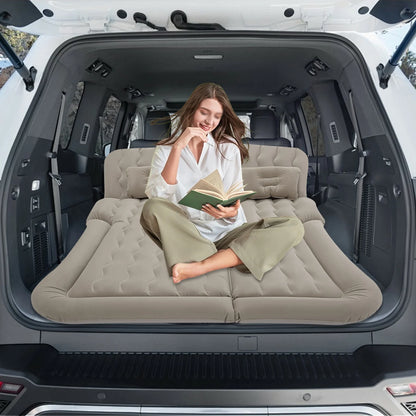 Grey/Black Inflatable SUV Air Mattress – Portable Car Camping Air Bed