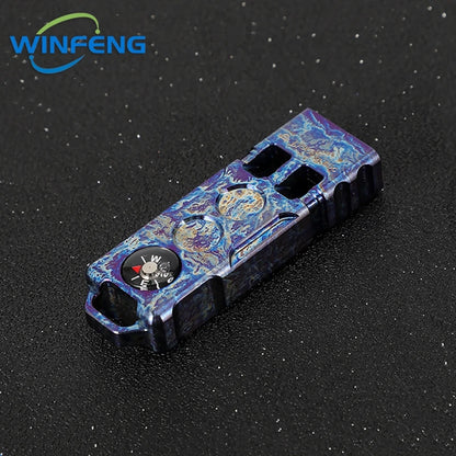 High Decibel Titanium Emergency Whistle Dual Frequency Survival Whistle with Compass for Outdoor Camping Hiking Exploring