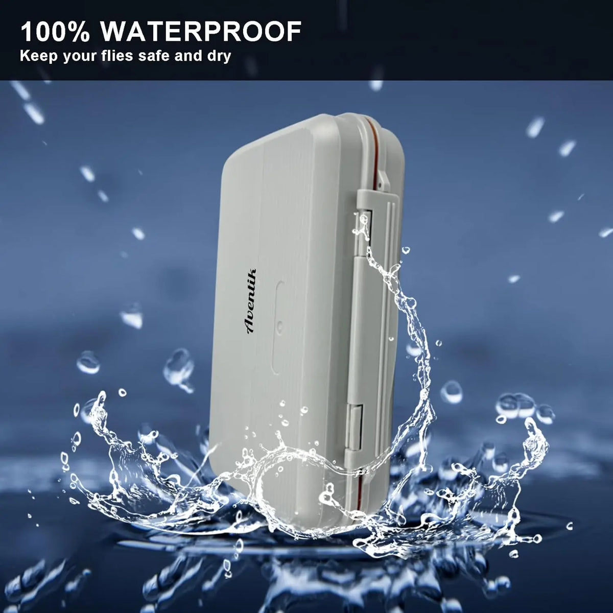Aventik Waterproof Fly Box with 4-Layer Foam Portable ABS Lightweight Fly Fishing Tackle Storage Case