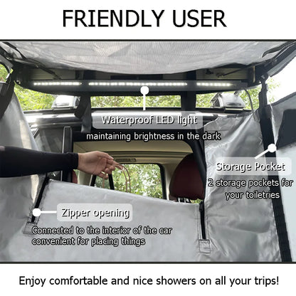 Free Shipping Car Shower Tent Portable Foldable Vehicle Side Bath Tent Camping Easy Setup SUV Changing Room Toilet Shower Tent