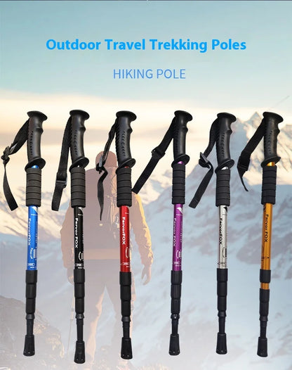 Outdoor Telescopic Hiking Pole – Portable Aluminum Alloy Trekking Cane with Non-Slip Grip