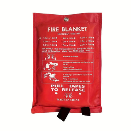 1 piece of emergency fire blanket, fire blanket, flame-retardant blanket, suitable for home, kitchen, school, car, office, warehouse fire safety blanket 40x 40inch fiberglass fire blanket