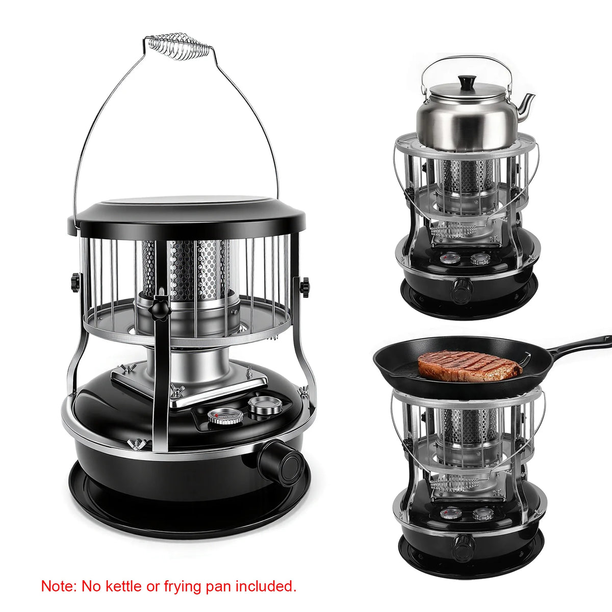 Upgraded 4.5L Kerosene Heater Indoor Outdoor 9000 BTU Portable Radiant Tent Heater Dual Use for Cooking Heating 16-21H Burn Time