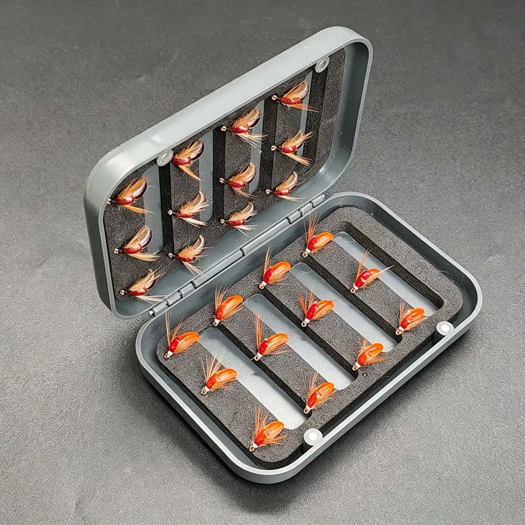 Wet Dry Fly Fishing Set Nymphs Set-2 Boxes Bundle(Total 48 Pcs Flies)Flies Kit Lures Fishing Box for Trout/Bass/Carp