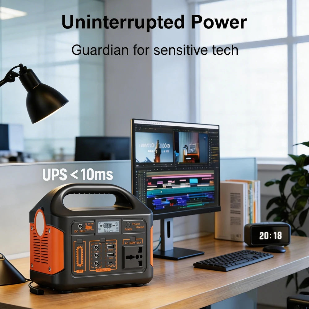 Gaiaray Portable Power Station – 460.8Wh LiFePO4 Battery, 500W/300W, 110V Solar Generator for Camping, Travel & Emergency Backup