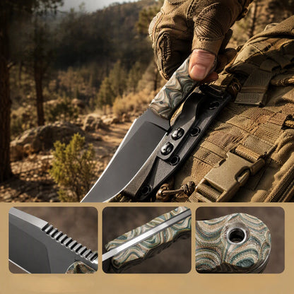Quenched high toughness outdoor straight knife, detachable storage scabbard, hiking camping daily cutting tool