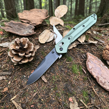 US Stock 940 Style Folding Pocket Knife S30V Stainless Steel Blade Green Aviation Aluminum Handle Axis Lock EDC Every Day Carry Tactical Tool Outdoor Survival Camping Hiking Gift for Men Wholesale Supplier Factory Price High