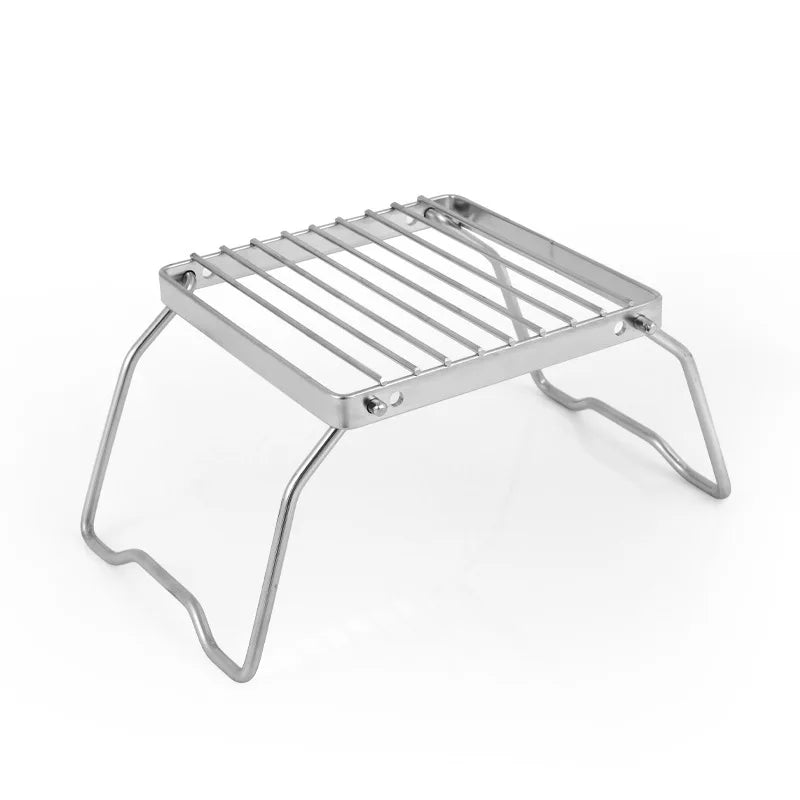 Portable Folding Stainless Steel Camping Stove & BBQ Rack – Mini Pot Holder and Cooking Stand