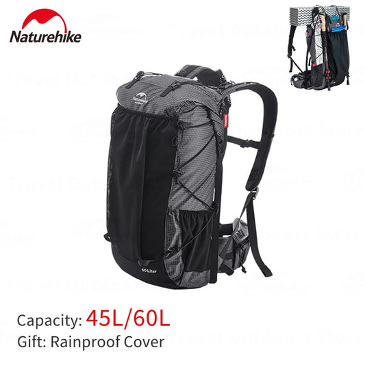 Naturehike Waterproof Ultralight Hiking Backpack – High-Capacity Mountaineering & Travel Pack with Rain Cover