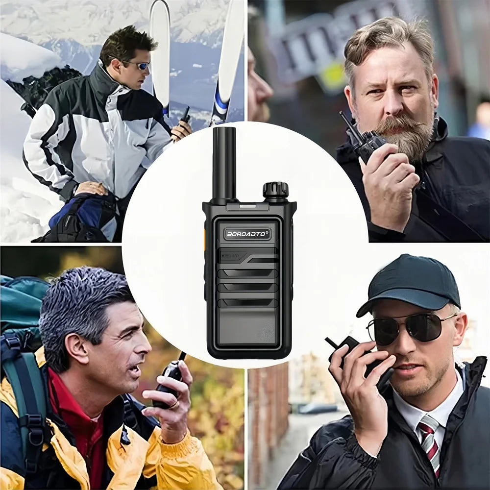Portable Walkie Talkie Two-Way Radio 16 Channels UHF 400-470MHz Long Range Communication Handheld Walkie-Talkies for Outdoor