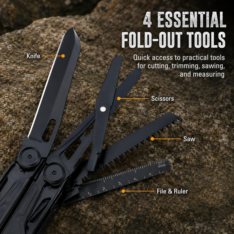 16 in 1 Multifunctional Pliers Stainless Steel Folding Multi Tool with Knife for Outdoor Camping Survival Portable