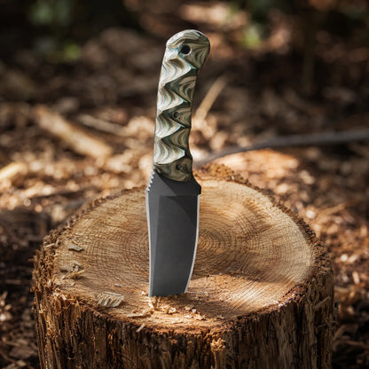 Quenched high toughness outdoor straight knife, detachable storage scabbard, hiking camping daily cutting tool