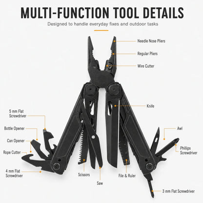 16 in 1 Multifunctional Pliers Stainless Steel Folding Multi Tool with Knife for Outdoor Camping Survival Portable