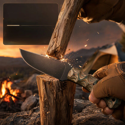 Quenched high toughness outdoor straight knife, detachable storage scabbard, hiking camping daily cutting tool