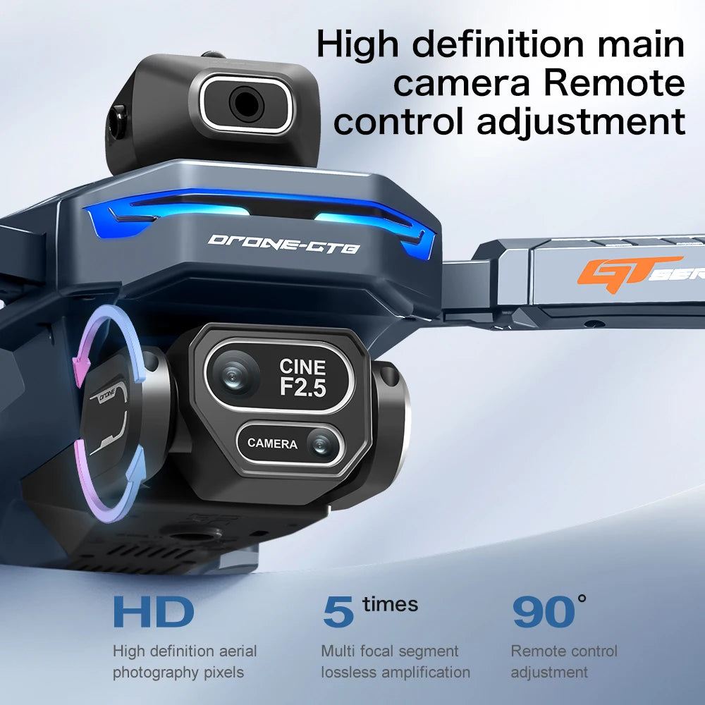 GT8 Drone 8K HD Professional Dual Cameras WiFi Optical Flow Positioning Brushless UAV With Screen Obstacle Avoidance RC Drone To