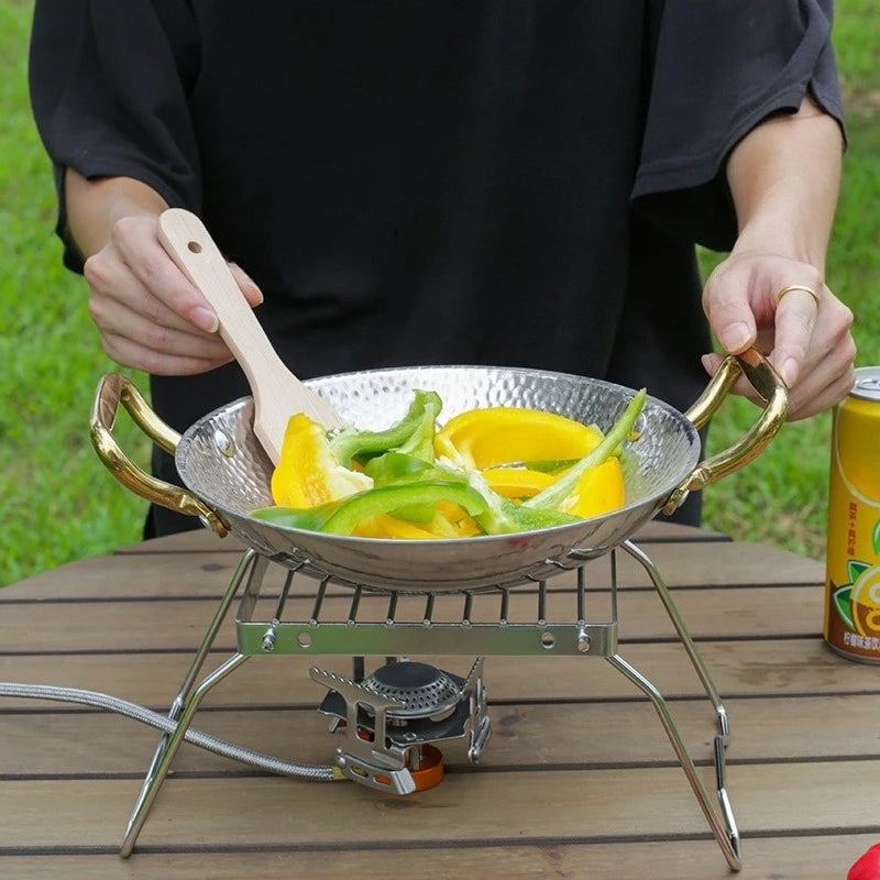 Portable Folding Stainless Steel Camping Stove & BBQ Rack – Mini Pot Holder and Cooking Stand