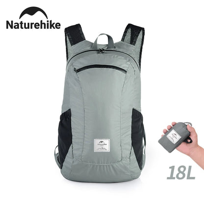 Naturehike Backpack 18L Black Ultralight Outdoor Waterproof Folding Backpack for Men Women‘s Bag Camping Hiking Shoulder Bag