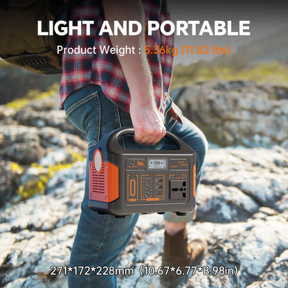 Gaiaray Portable Power Station – 460.8Wh LiFePO4 Battery, 500W/300W, 110V Solar Generator for Camping, Travel & Emergency Backup