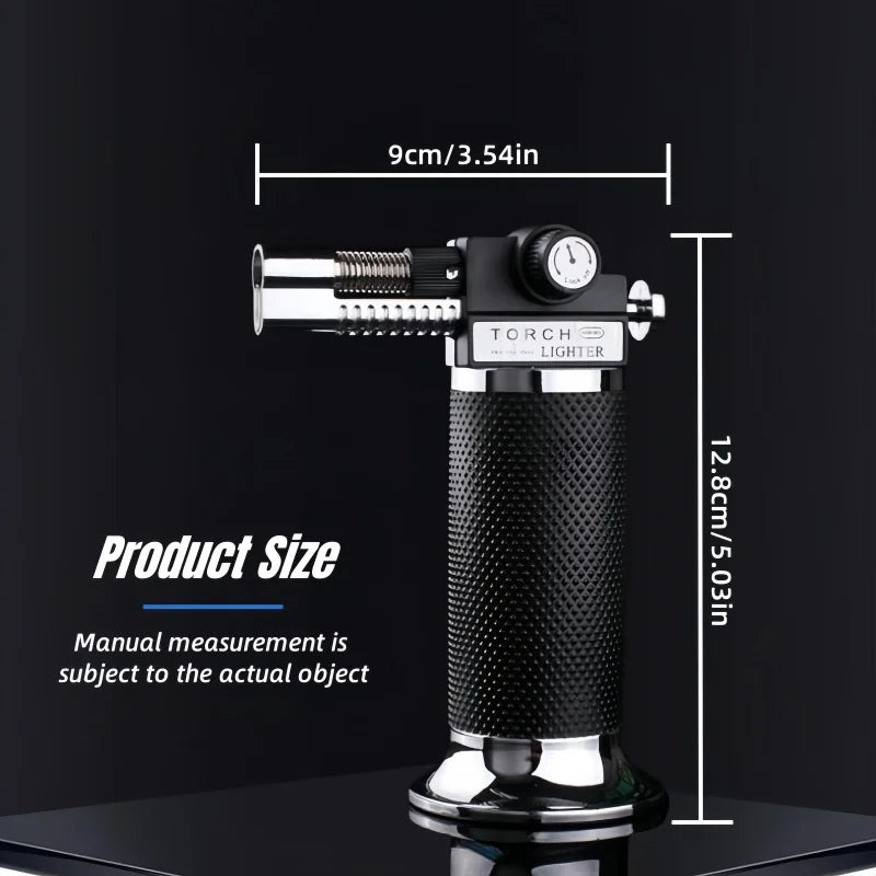 Metal Dual Flame Jet Gas Lighter High Firepower Outdoor Windproof Portable Torch Welding Gun for Kitchen BBQ Welding Baking
