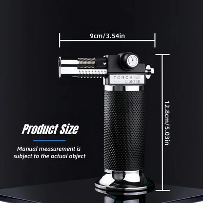 Metal Dual Flame Jet Gas Lighter High Firepower Outdoor Windproof Portable Torch Welding Gun for Kitchen BBQ Welding Baking