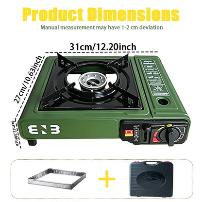 Portable Butane Camping Stove – Compact Windproof Outdoor Burner with Carrying Case, Fuel-Efficient Design for Camping, Hiking, Survival & Emergency Cooking