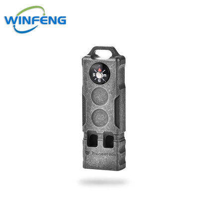 High Decibel Titanium Emergency Whistle Dual Frequency Survival Whistle with Compass for Outdoor Camping Hiking Exploring